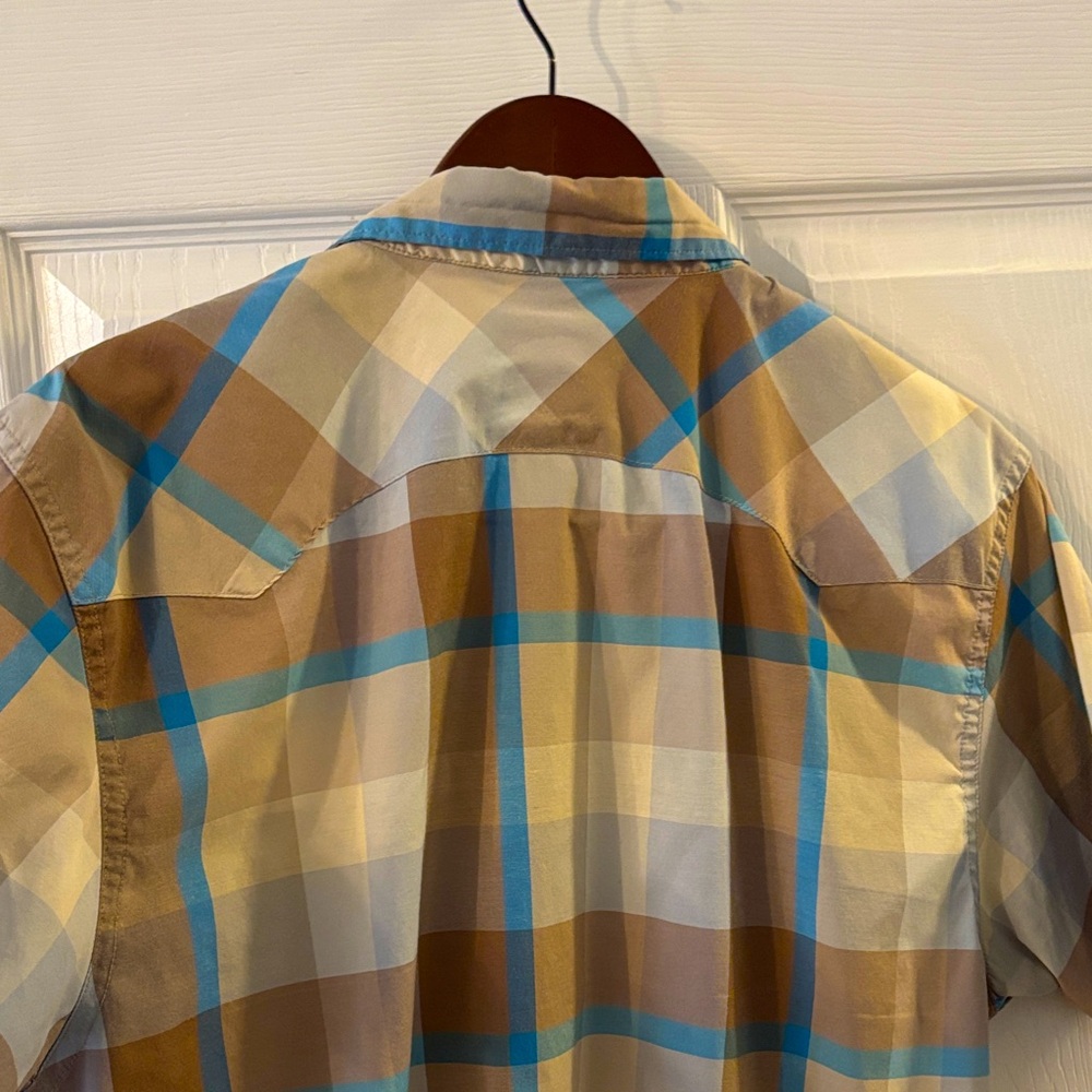 Levi's Men's Casual Plaid Shirt - Brown and Blue - Picture 5 of 6